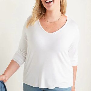 Luxe V-Neck Long-Sleeve T-Shirt